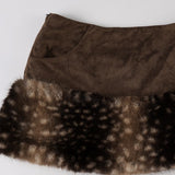 Fleece Patchwork Crop Tube Two Piece Set
