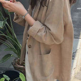 Retro Khaki Linen Blazer