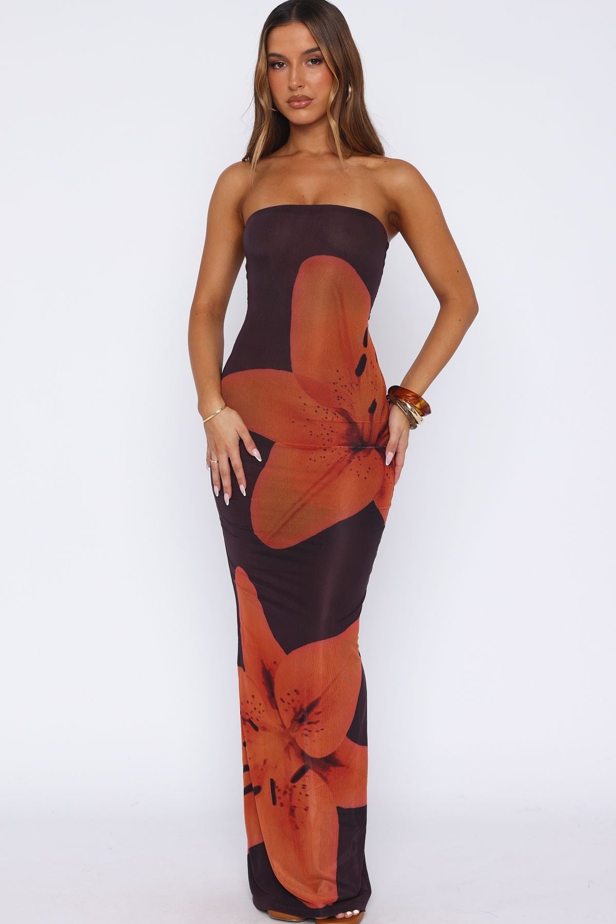 On A Trip Maxi Dress Tangerine Twist