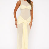 Honeymoon Heart Maxi Dress Lemon