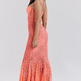 Lace Backless Spaghetti Strap Maxi Dress