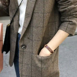 Plaid Woolen Button Blazer