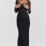 Backless Split Bodycon Maxi Dress