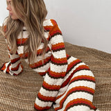 Calista Weaved Zigzag Backless Maxi Knit Dress