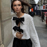 Cara Bow-tie Sequins Coat