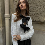 Cara Bow-tie Sequins Coat
