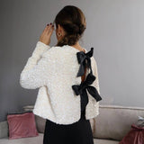 Cara Bow-tie Sequins Coat