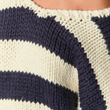 Casual Loose Off-Shoulder Striped Sweet Sweater
