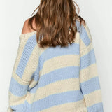 Casual Loose Off-Shoulder Striped Sweet Sweater