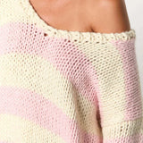 Casual Loose Off-Shoulder Striped Sweet Sweater