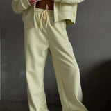 Casual Zip Hooded Embroidered Sweatpants Two Piece Set