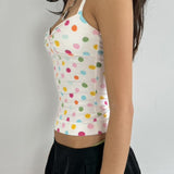 Colorful Polka Dot Halter Slim Fit Crop Top