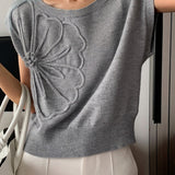 Casual Short Sleeve Knit Sweater