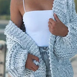 Plush Batwing Sleeve Knit Cardigan