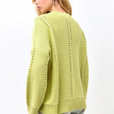Casual Lace Knit Pullover Sweater