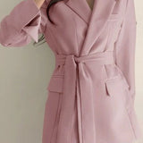 Belted Loose Fit Straight Blazer