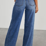 Solid Minimalist Washed Wide Leg Jeans