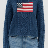 Vintage Loose Knit Flag Blouse