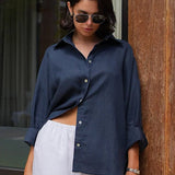 Fashion Solid Loose Casual Commuter Blouse