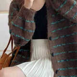 Plus Size Striped Knit Sweater