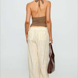 Colorblock Striped Wide-Leg Relaxed Pants