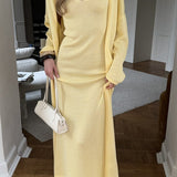 Soft Knit Cutout Tank Dress Long Sleeve Cardigan Two Piece Set