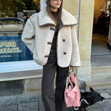 Fleece Lapel Short Jacket