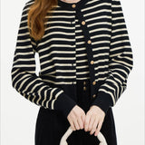 Striped Knit Layered Vest Cardigan