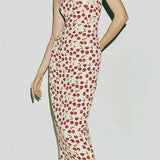 Cherry Blossom Split Maxi Floral Dress