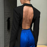 Backless Notched Oversize Blazer