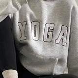 Casual Gray Embroidered Hoodie
