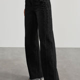 Solid Minimalist Washed Wide Leg Jeans