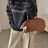 Loose Fit Fair Isle Knit Sweater