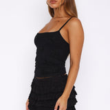 Can't Handle Me Beaded Tank Top Black