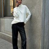 Colorblock Turtleneck Knit Sweater