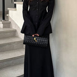 Slim Fit V Neck Blazer Two Piece Set