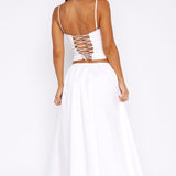 I'm Too Shy Maxi Skirt White