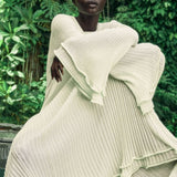 Clara Ruffle Long Sleeve Knit Maxi Dress