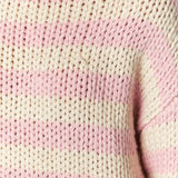 Colorblock Off-the-shoulder Stripe Casual Loose Sweater