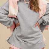 Crew Neck Solid Minimalist Relaxed Sweatshirt