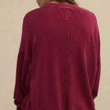 Crew Neck Solid Minimalist Relaxed Sweatshirt