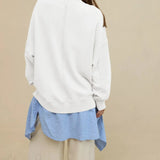 Crew Neck Solid Minimalist Relaxed Sweatshirt