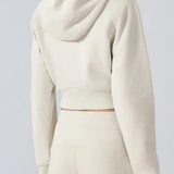 Cropped Fleece Workout Jacket