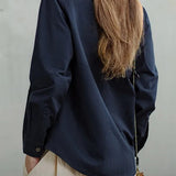 Navy Long Sleeve Casual Jacket