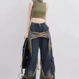 High Waist Wide Leg Workwear Jeans