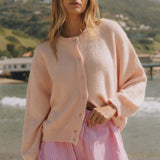 Casual Solid Buttoned Long Sleeve Knit Cardigan