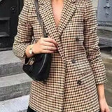 Vintage Plaid Longline Blazer