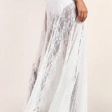 Low Waist Lace Trim Bodycon Pencil Skirt