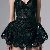 Lace Spaghetti Strap Mini Dress