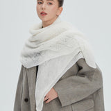 Solid Color Lace Knit Square Scarf